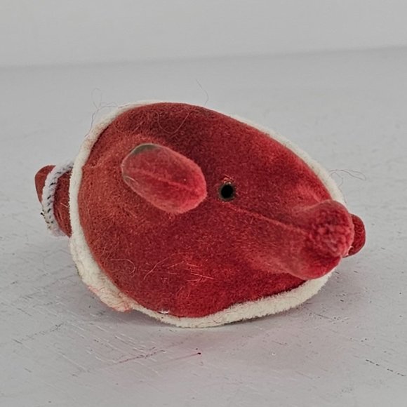 Vintage Flocked Blow Mold Santa Christmas Tree Ornament Mid Century Modern - Picture 8 of 9